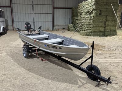 14ft Aluminum Fishing Boat + Trailer(OBO)