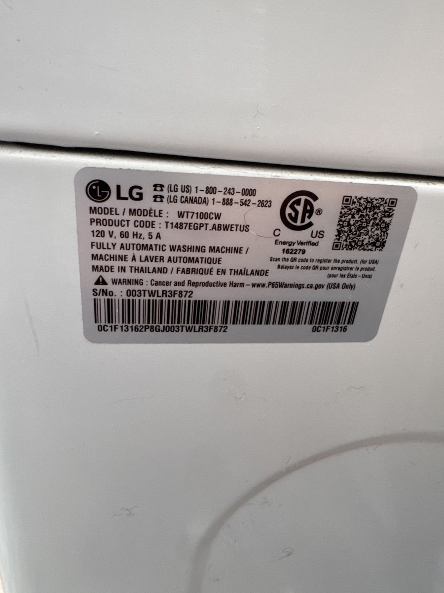 LG Washer [top load] & Dryer [front load] - Delivery Available