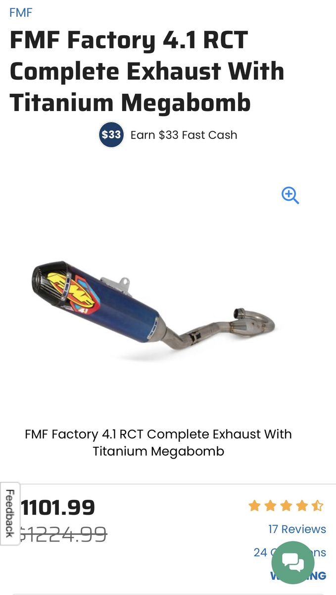 BRAND NEW FMF Factory 4.1 RCT Complete Exhaust With Titanium Megabomb