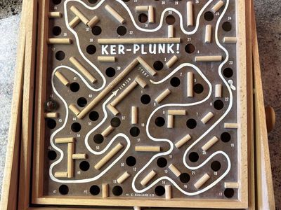 Vintage M.C. Ballard Co. “KER-PLUNK!” Wooden Marble Labyrinth Game $40 cash/venmo in Draper