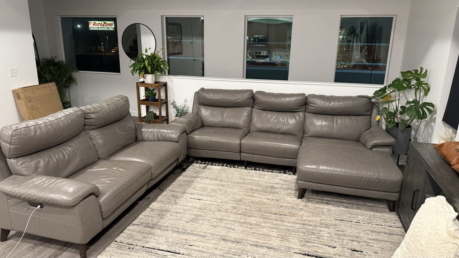 RC Willey Electric Leather Reclining Couch & Loveseat