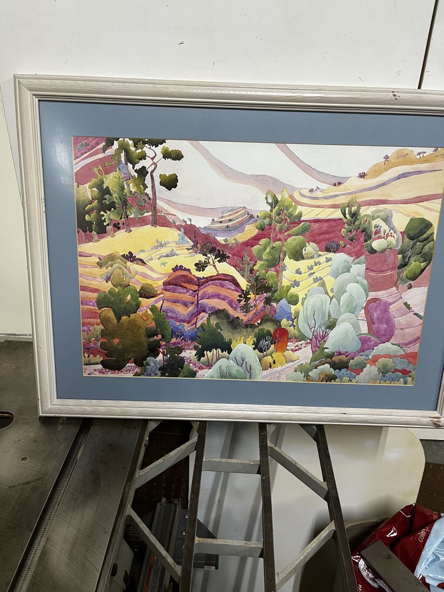 Linda Adams Kesler Watercolor Print "Colors of the Canyon" Framed 1986 Signed Art