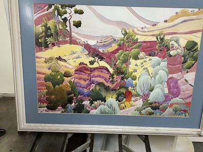 Linda Adams Kesler Watercolor Print "Colors of the Canyon" Framed 1986 Signed Art