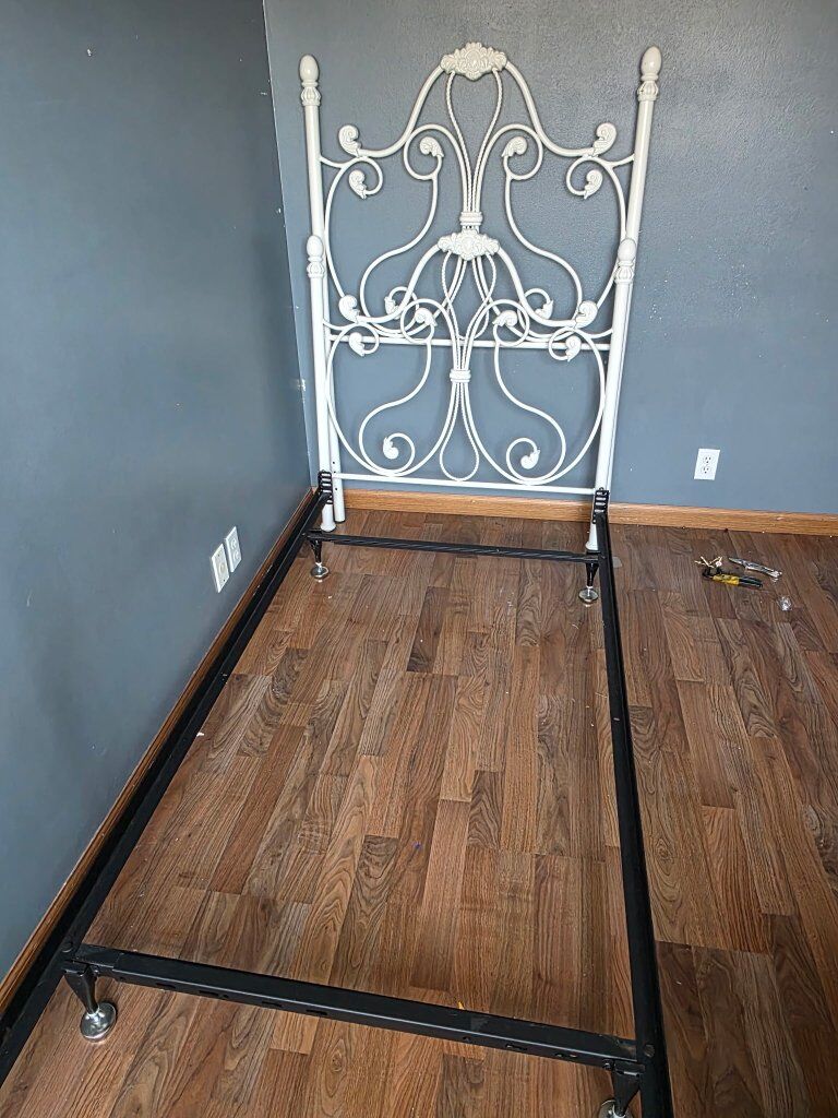 Vintage Twin Bed Frame (includes a box spring)