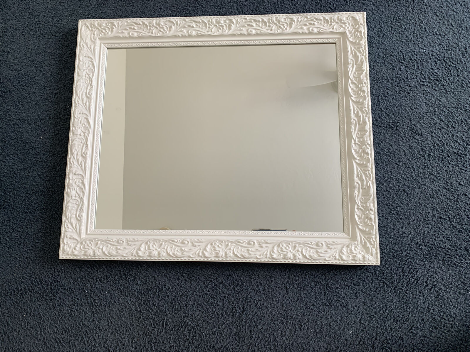 Vintage mirror ornate white 26 x 21.5 inches EXCELLENT