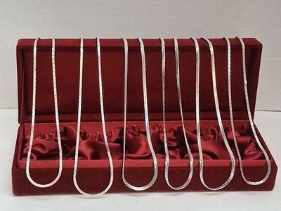 6 SILVER PLATE CHAINS UNISEX