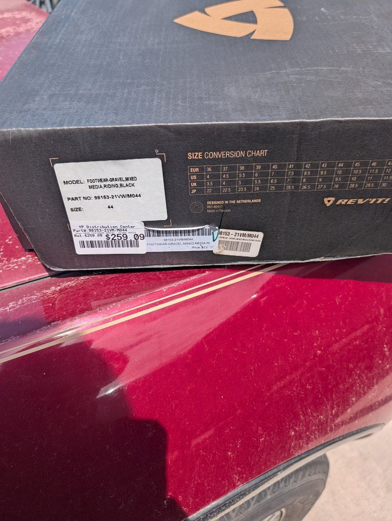 Rev'It! Footwear Gravel Outdry Motorcycle Riding Boots - Black/Gray, Size 44 (US 10 -10.5)