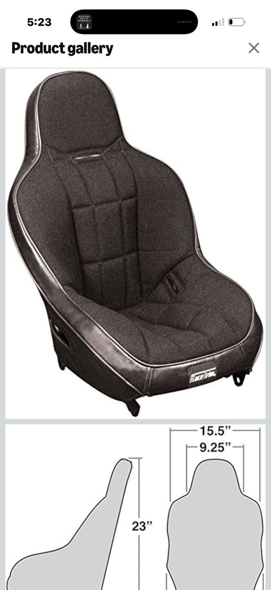 Race Trim Child Suspension Hi-Back Seat - Black Cloth/Black Vinyl