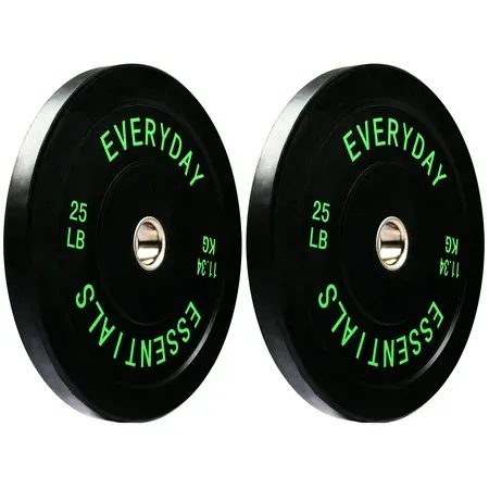BalanceFrom 25 lb Olympic Bumper Plate Pair Black