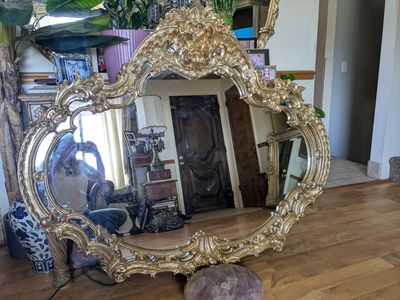 58x50 Exquisite Wood Carved Luxury Baroque style Gold mirror