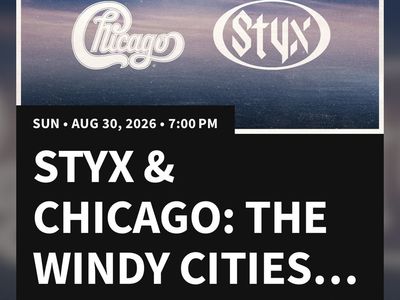 8 Tickets + Fast Lane + Parking Styx & Chicago Concert Tickets - Sunday, Aug 30, 2026 at Utah First Credit Union Amphitheatre
