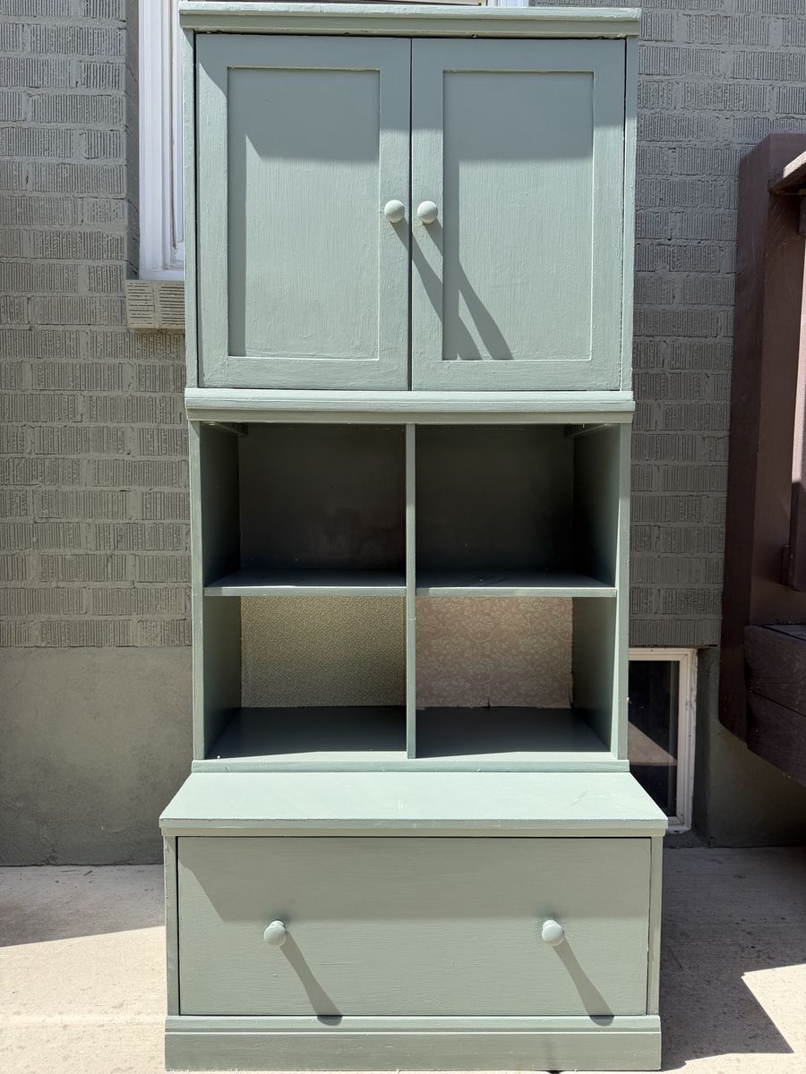 Pottery Barn Kids Storage Cabinet Sage Green Paint