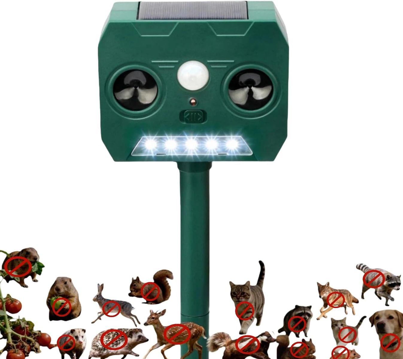 NEW 1 Pack 2026 Upgrade Solar Ultrasonic Outdoor Animal Repeller