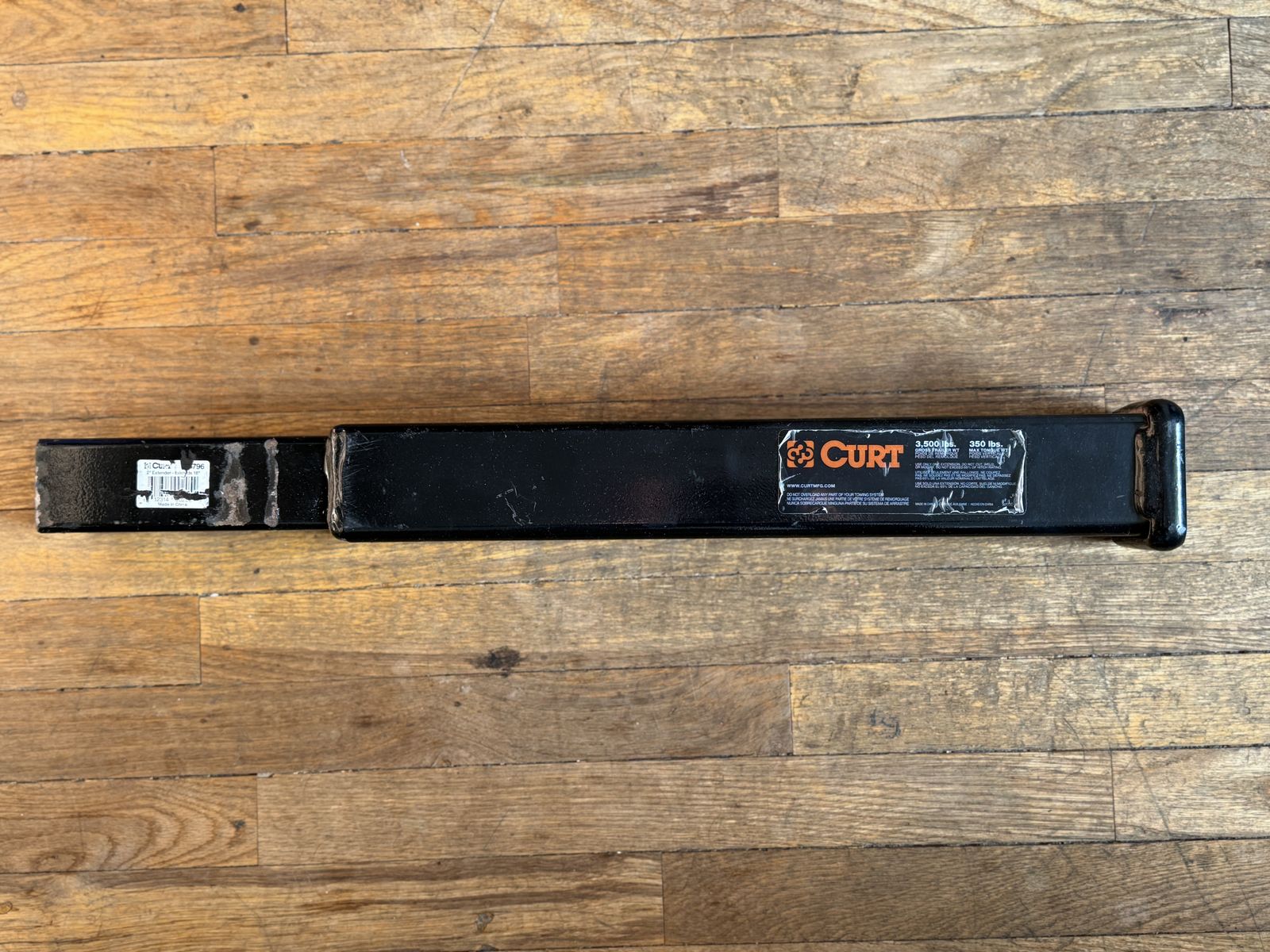 CURT Trailer Hitch 18" Receiver Tube Extender (2" Shank, 3,500 lbs.)