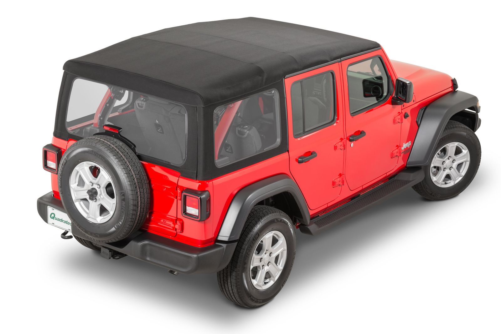 Mopar Black Acrylic Soft Top with Clear Windows for 2018-2026 JL Jeep Wrangler 4 Door 82215916