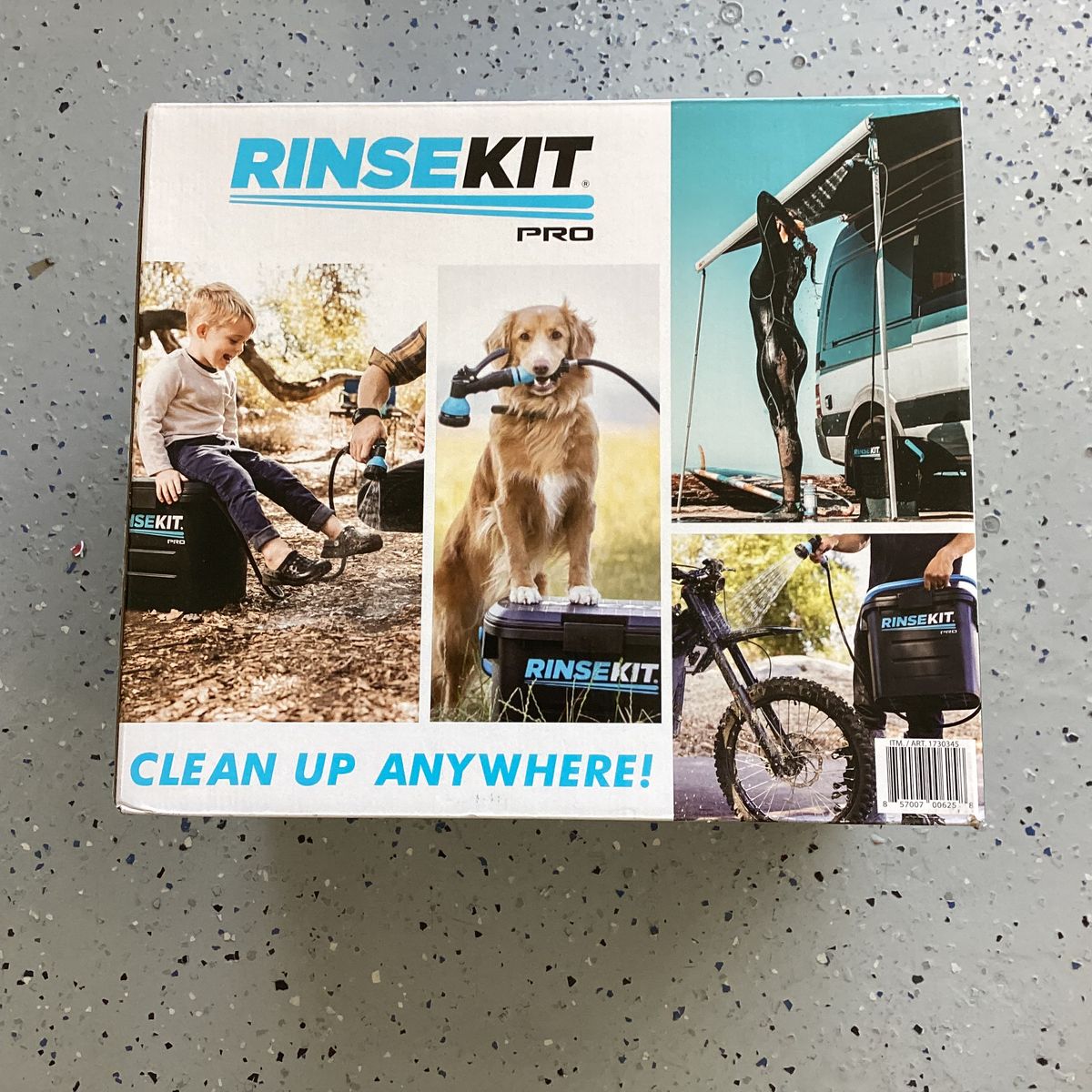 RinseKit Pro Portable Shower System - Battery-Powered with 6ft Hose & 5 Spray Settings