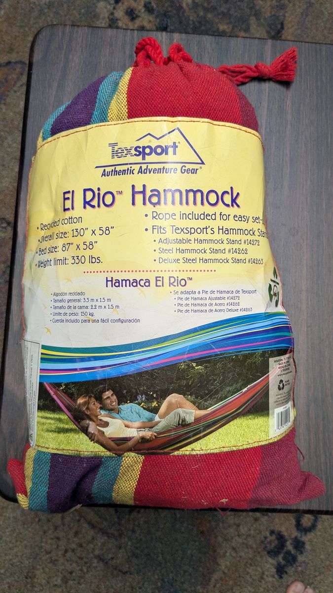 Texsport El Rio Hammock Recycled Cotton Multicolored 130x58 - NEW