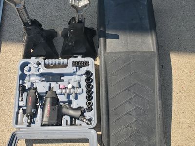 Husky Air Tool Kit, 3-Ton Jack Stands & Car Ramp