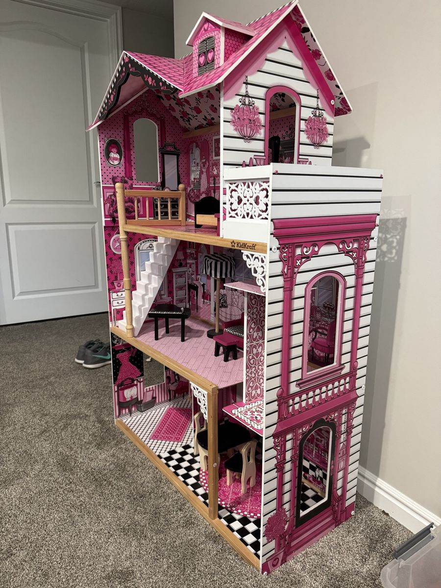 KidKraft Two-Story Pink Dollhouse with Elevator & Furniture