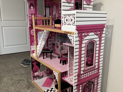 KidKraft Two-Story Pink Dollhouse with Elevator & Furniture