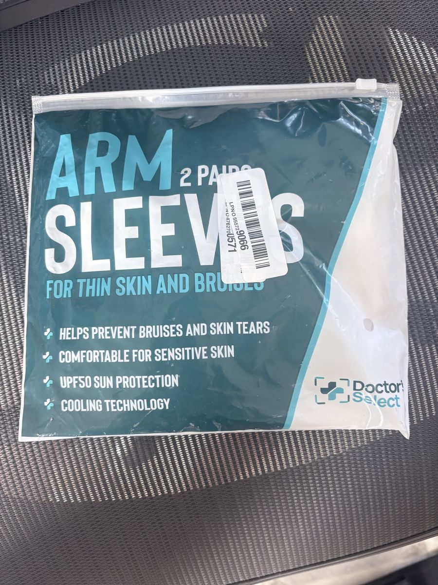 Doctor Select UPF50 Cooling Arm Sleeves, 2 Pairs, White, Size Medium