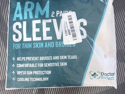 Doctor Select UPF50 Cooling Arm Sleeves, 2 Pairs, White, Size Medium