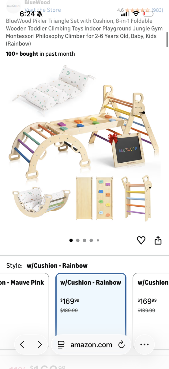 BlueWood Pikler Triangle Set KIDS BABY PLAYGROUND CLIMBING GYM