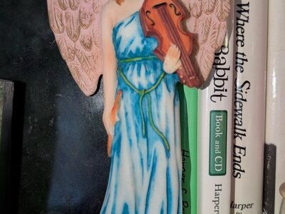 Vintage Porcelain Bisque Angel wall hanging.