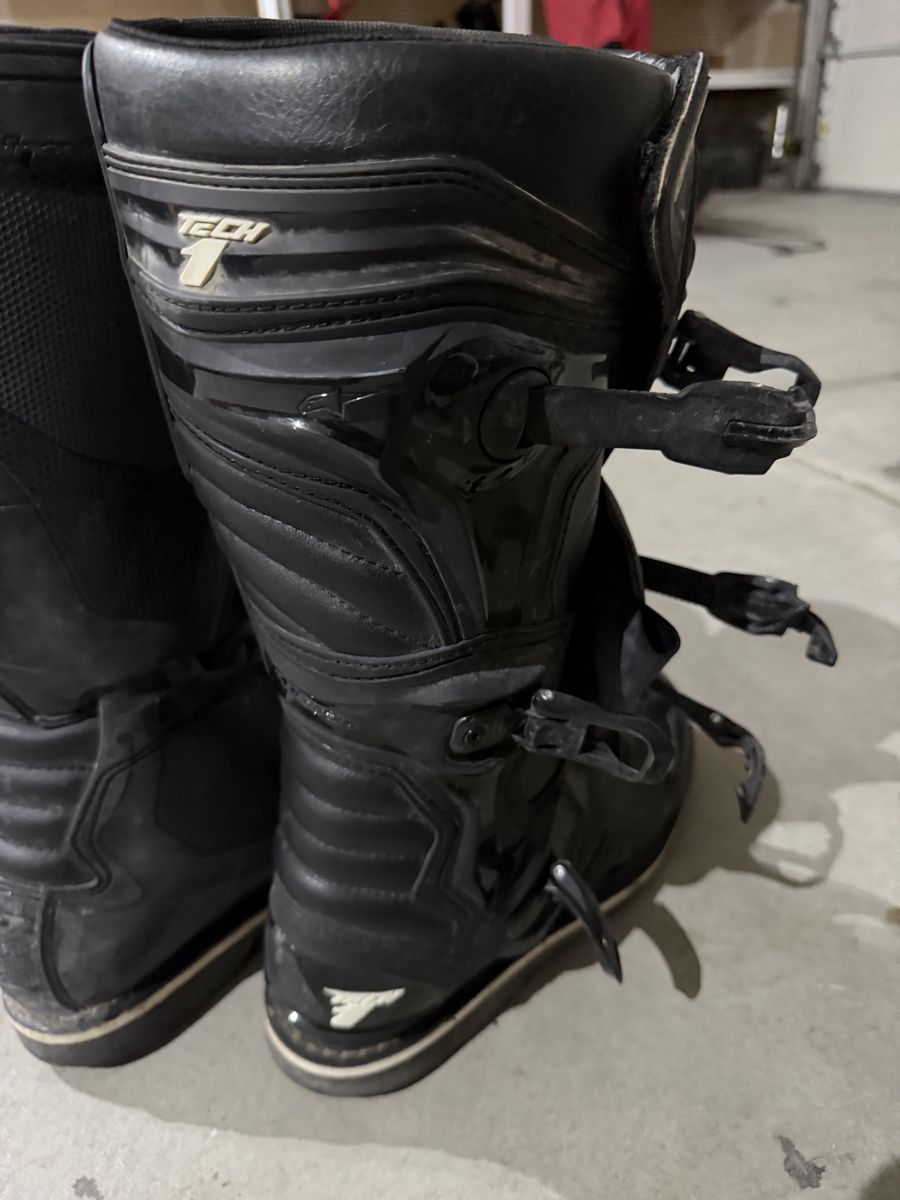 Alpinestars Tech 1 MX Boots - Size 12 - Black - Dirt Bike/Motocross Racing