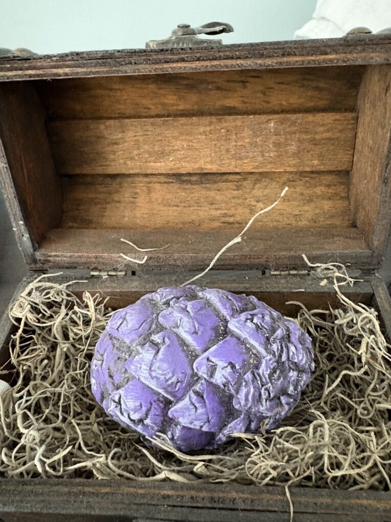Purple Dragon Egg In Handcrafted Wooden Box
