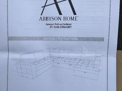 New Abbyson Home Sectional Couch Pullout Sleeper Sofa Section