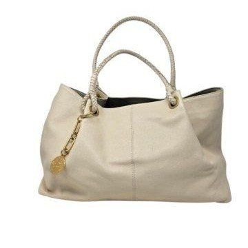 Vince Camuto Eshva Pebbled Leather Large Tote Bag Warm Vanilla Cream