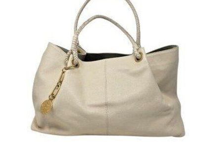 Vince Camuto Eshva Pebbled Leather Large Tote Bag Warm Vanilla Cream