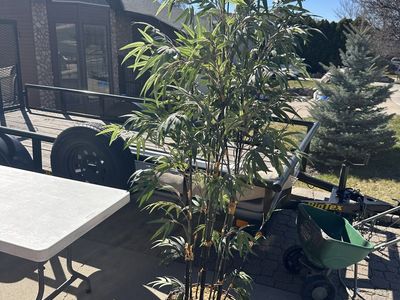 Tall Decorative Bamboo Plant w/ Basket Planter