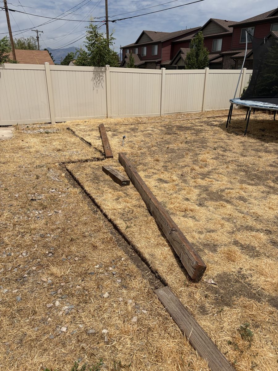 Free Wood Landscape Edging - Used Timber Beams for Garden or Yard