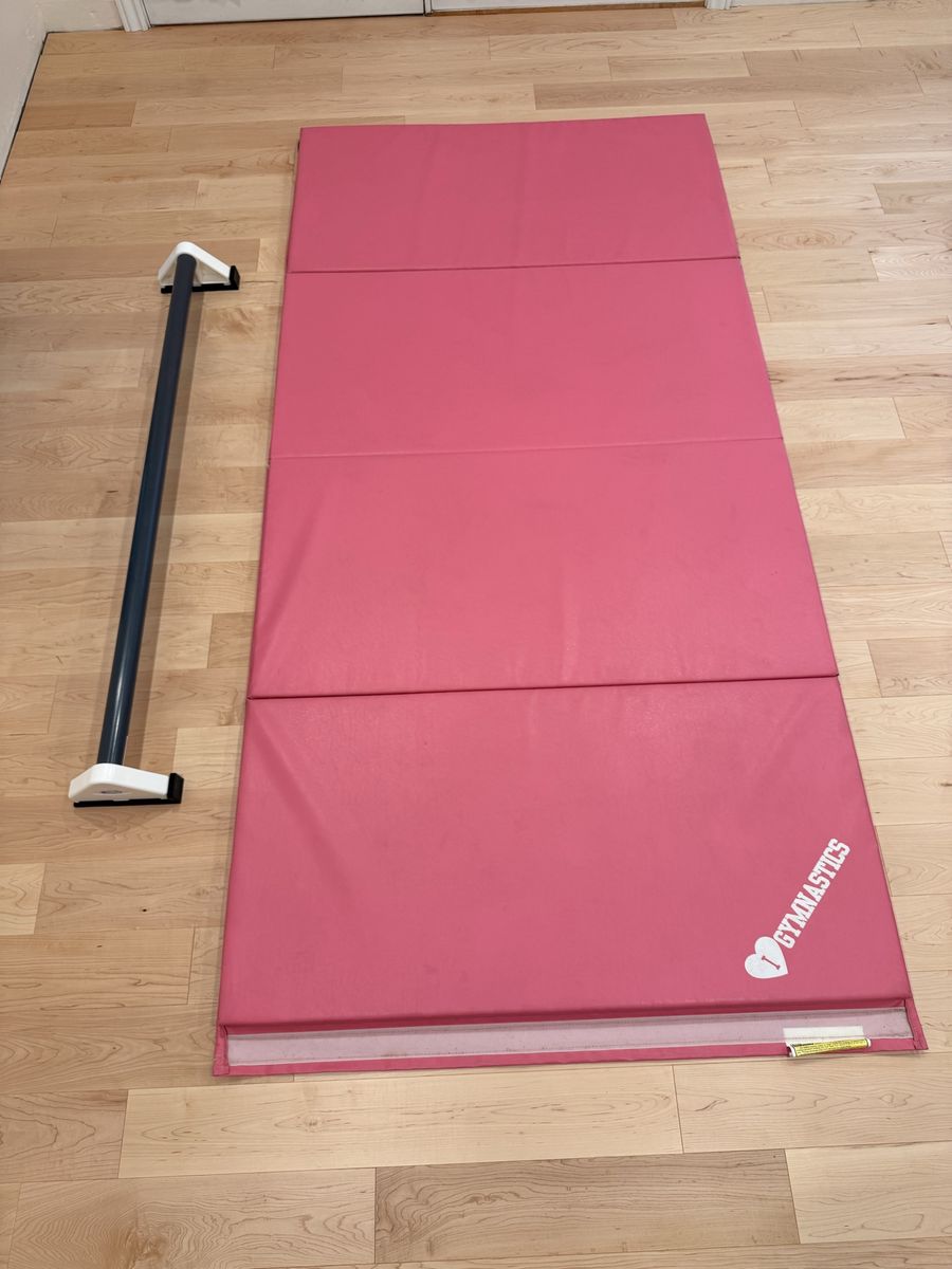 Pink Gymnastics Folding Mat and Practice Handstand Bar Resilite
