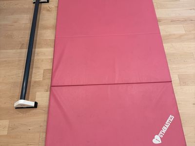 Pink Gymnastics Folding Mat and Practice Handstand Bar Resilite