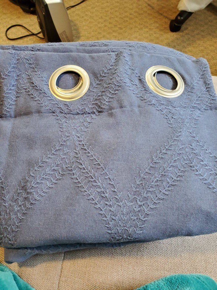 Blue Fieldcrest Heritage Blackout Curtains