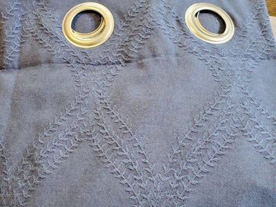 Blue Fieldcrest Heritage Blackout Curtains