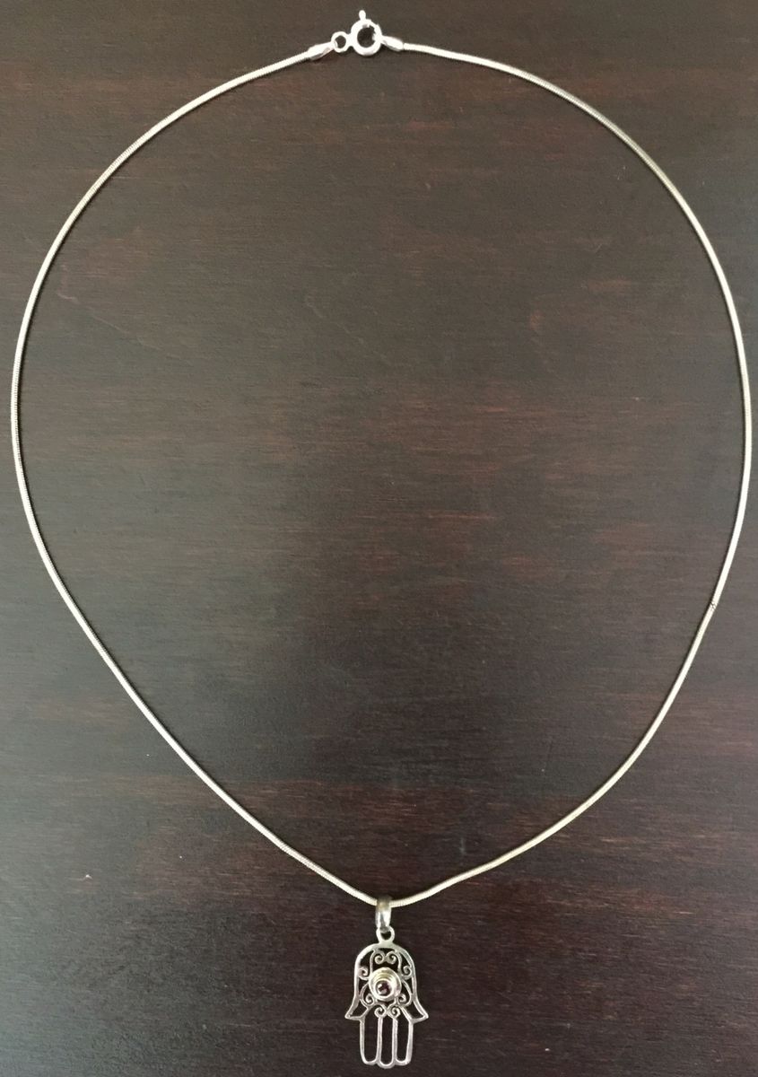 Sterling Silver 925 Hamsa Hand Necklace