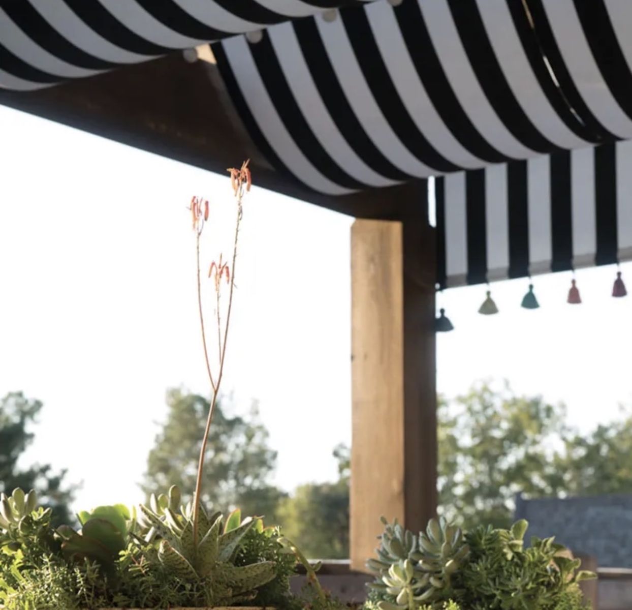 46" Sunbrella® Awning/Marine fabric. 6 yards. Black and gray