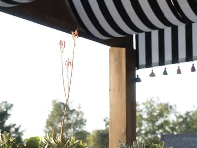 46" Sunbrella® Awning/Marine fabric. 6 yards. Black and gray