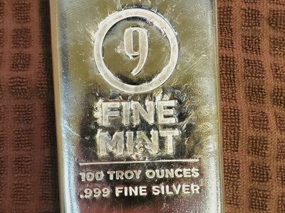 100 oz silver bar - 9Fine Mint