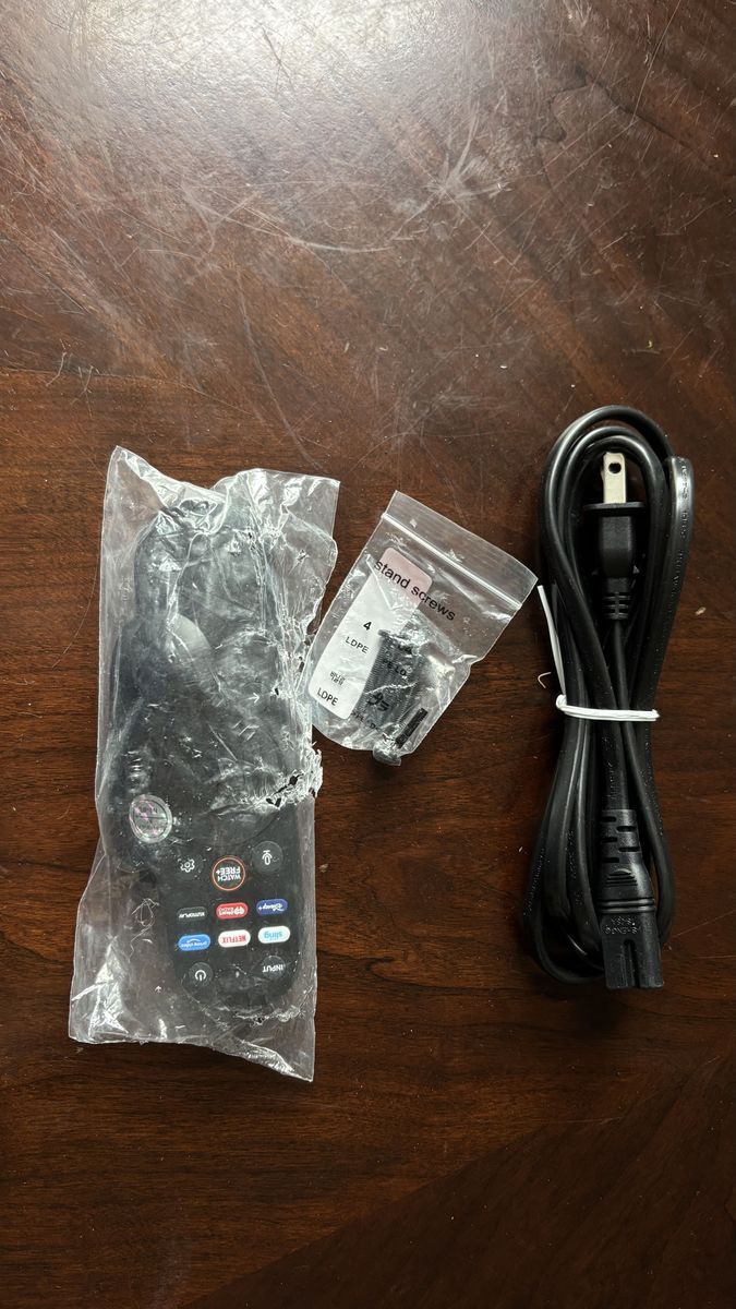 TV accessory parts - extras that come with a new smart TV.