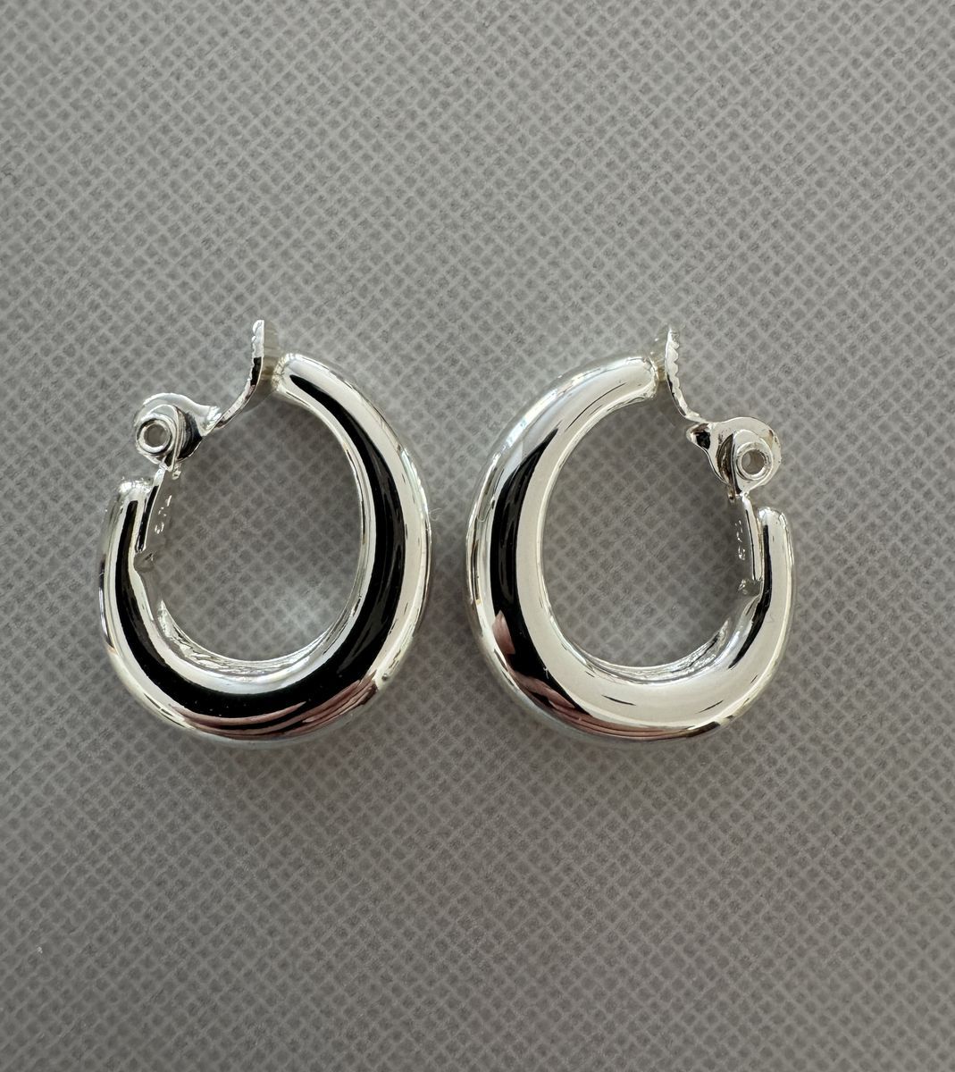 Clip-on Silver Earrings Hoops
