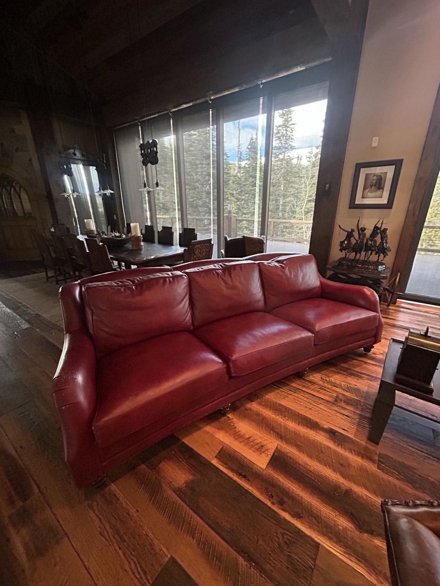 Large Red Leather Couch