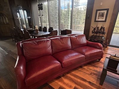Large Red Leather Couch
