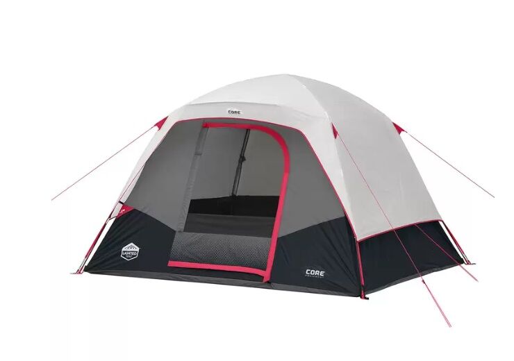 Core 6-person Lighted Dome Tent with Half Rainfly #87378