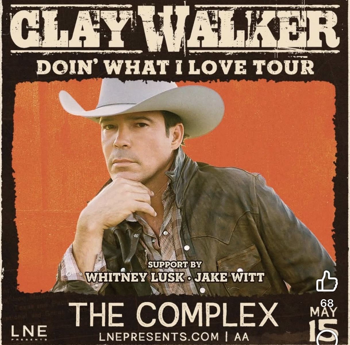 ISO 2 tickets to Clay Walker SLC