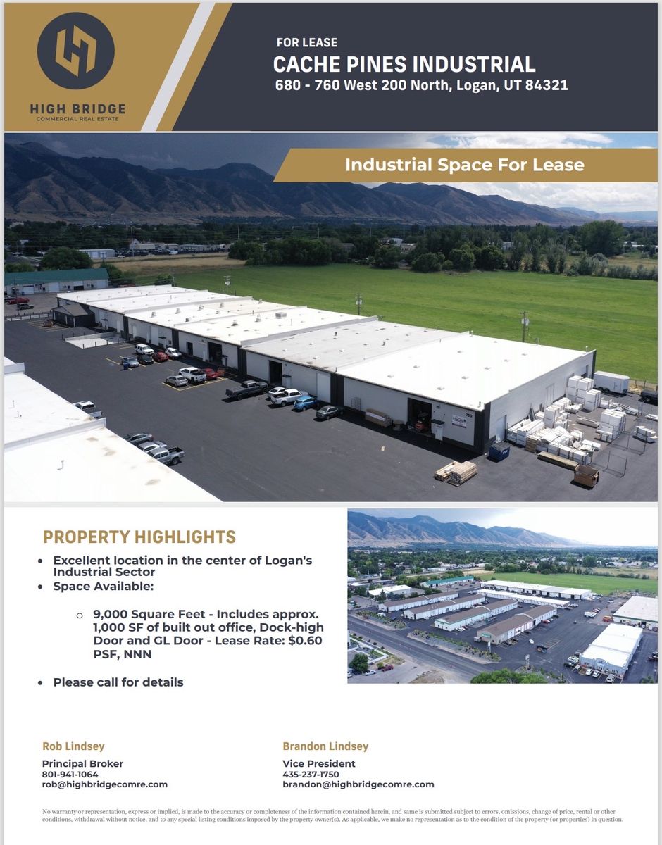 Logan Industrial Space with Loading Dock - Cache Pines